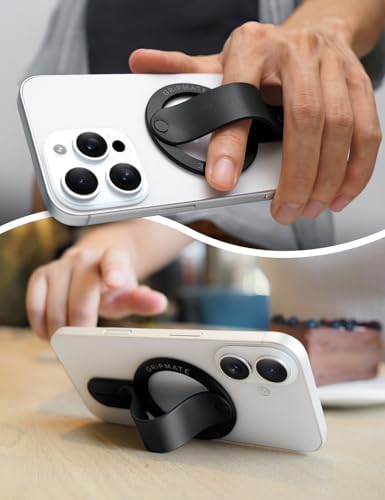 Mag Safe Magnetic Phone Grip for i Phone 12-16 – Ergonomic Detachable Ring Holder in Elegant Silver – Ultimate One-Handed Control and Security – Lightweight Loop Design for Seamless Everyday Use – Perfect Accessory for Enhanced Smartphone Experience