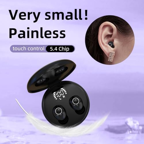 Invisible Mini Bluetooth Earbuds for Small Ear Canals – Ultimate Comfort with Noise Isolation for Work and Sleep – Lightweight Design, Fast Pairing & Superior Audio Quality for Discreet Listening Anywhere