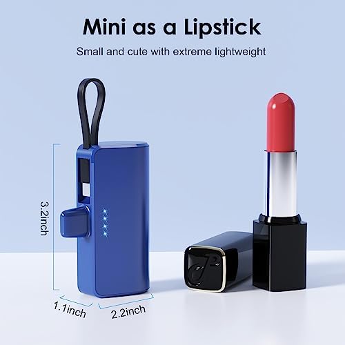 Ultra-Compact 5200 m Ah Power Bank with Built-in USB-C Cable – High-Speed Mini Charger for i Phone 15/14/13/12/XR/8/7/6 & Android Devices – Perfect On-the-Go Backup Solution for Busy Lifestyles with LED Battery Indicator and Enhanced Compatibility