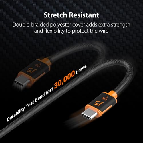 j5 create 100 W USB C to USB C Fast Charging Cable – 5.9 ft Double Braided Design with E-Marker Chip for Enhanced Compatibility and Speed – Ideal for Samsung Galaxy, i Pad Pro, Laptops, and More – Reliable Power and Data Transfer for Ultimate User Experience
