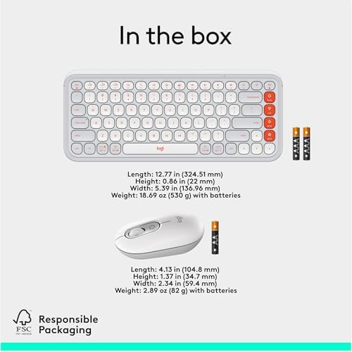 Elevate Your Workspace with the Logitech POP ICON Wireless Bluetooth Keyboard – Stylish Graphite & White Design, Effortless Multi-Device Switching, Comfortable Low-Profile Typing, and Customizable Keys for Enhanced Productivity on Laptops, Tablets, and PCs
