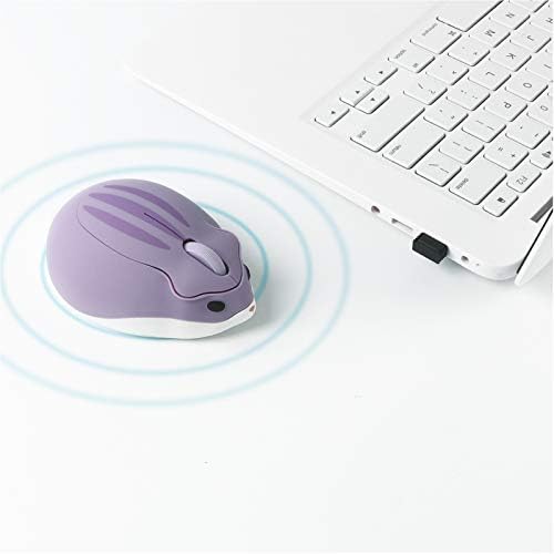 Whimsical Wireless Hamster-Shaped Mouse for Laptops and PCs – Silent 3-Button Ergonomic Design with Random Color Cable Clip – Perfect Portable Accessory for Animal Lovers and Productivity Seekers