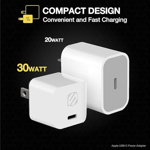 Scosche HPDC20-SP 20 W USB-C Fast Charger Mini Cube Wall Adapter – Ultra-Portable Power Delivery 3.0 for Swift Device Charging, 4 X Faster Charge Speed, Sleek Black Design for Enhanced Compatibility and Efficiency