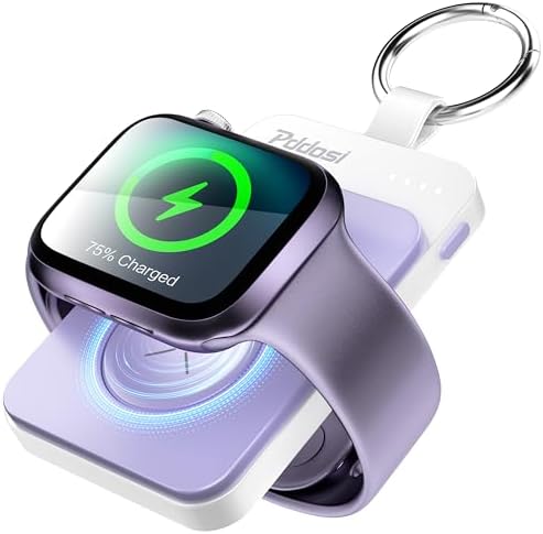 Compact Magnetic Apple Watch Charger Power Bank – 1500 m Ah Keychain Fast Charging Solution for All Models (Series 2-10, SE, Ultra) – Ultimate Portability and Enhanced Compatibility for On-the-Go Lifestyle