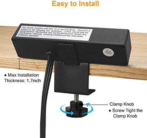 HHSOET Desktop Clamp Power Strip with USB Charging Ports – 4 AC Outlets & 6 ft Cord for Seamless Power Access – Ideal Surge Protector for Home Office, Gaming, and Study Spaces – Sleek Black Design for Enhanced Desk Organization and Convenience