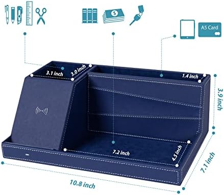 Transform Your Workspace: Premium Fast Wireless Charging Station with Desk Organizer for i Phone 16/15/14/13/12/11 Series – Streamline Charging and Declutter Your Environment for Home or Office Efficiency