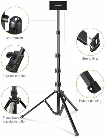 Ultimate Aluminum Alloy Tablet Tripod Stand with 360° Rotation and Adjustable Height – Versatile Holder for 7.9-11 Inch Devices, Ideal for Work, Streaming, and Presentations – Lightweight, Durable, and Portable i Pad Support for Enhanced Stability and Comfort
