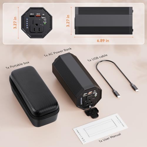 High-Capacity 65 W AC Outlet Laptop Power Bank – 27000 m Ah Portable Charger for Travel, Outdoor Adventures, and Emergency Power Needs – Versatile Fast Charging Solution with Multiple Ports and Safety Features