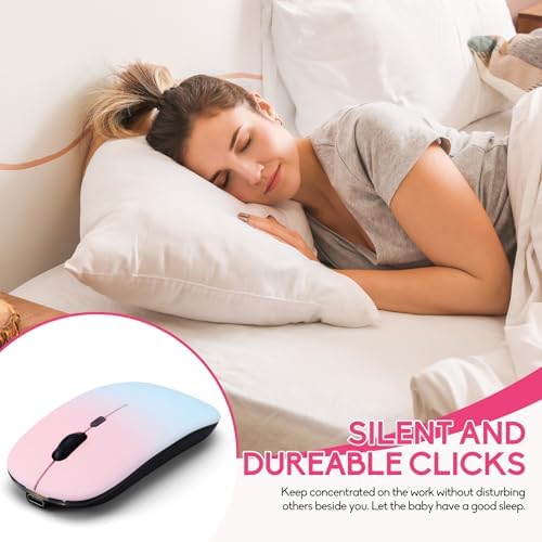 Seamless Productivity with 3 Pack Rosy Glow Red Wireless Bluetooth Mouse – Rechargeable, Silent, and Slim Dual Mode Mice for Laptop, Desktop, i Pad, and Mac – Perfect for On-the-Go Professionals and Students