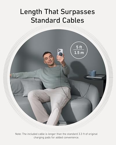 Elevate Your Charging Experience with the Anker Mag Safe Wireless Charger Pad for i Phone 16 Series – Qi2 Certified 15 W Fast Charge, USB-C Adapter Included, Compatible with i Phone 16/16 Plus/16 Pro/16 Pro Max/15/14/13/12 – Sleek, Magnetic Design Ensures Optimal Alignment and Performance