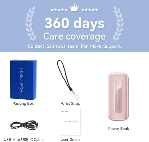 Compact 10,000 m Ah Power Bank with Retractable USB-C Cable – 30 W Fast Charging Portable Charger for i Phone 15/16, Galaxy, and i Pad – Smart LED Display for Travel Convenience and Enhanced Compatibility