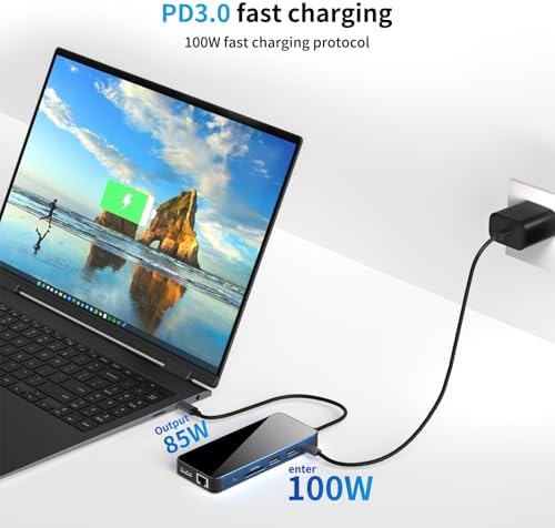 Ultimate 8-in-1 USB C Hub: 4 K HDMI, Gigabit Ethernet & PD 100 W Charging for Seamless Connectivity with Mac Book, Dell, HP, Lenovo, and Surface Devices – Enhance Your Workspace with High-Speed Data Transfer and Multi-Device Compatibility!