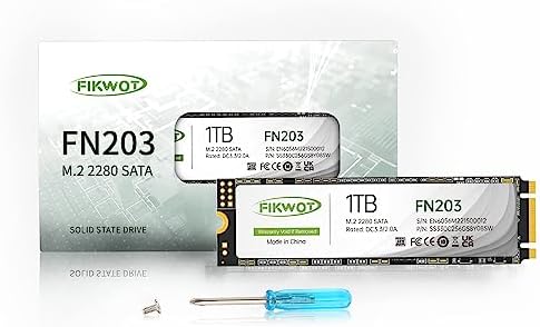 Upgrade Your Storage with the FN203 1 TB M.2 SATA SSD – Unleash Lightning-Fast Performance at Up to 550 MB/s Read Speed for Ultrabooks, Tablets, and Mini PCs – Featuring SLC Cache Technology and 3 D NAND TLC for Superior Endurance and Efficiency