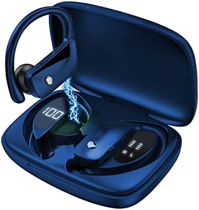 Experience Superior Sound with Waterproof Bluetooth 5.0 Sport Earbuds – 48-Hour Battery Life, Noise Cancelling Technology, and Ergonomic Comfort in Striking Blue – Perfect for Active Lifestyles and Hands-Free Calls – Immerse Yourself in Crystal-Clear Audio During Workouts and Daily Adventures