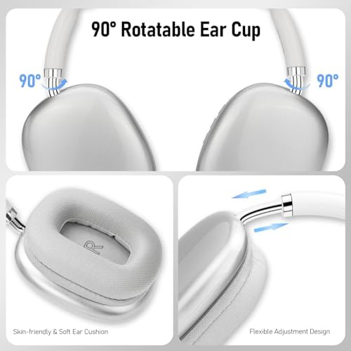 Elevate Your Sound with AUDALA Wireless Bluetooth Over-Ear Headphones – 28-Hour Playtime, Built-in Microphone & Sleek Silver Finish for Ultimate Comfort and Style, Ideal for Music Lovers, Fitness Fanatics, and Daily Commuters on i OS & Android Devices