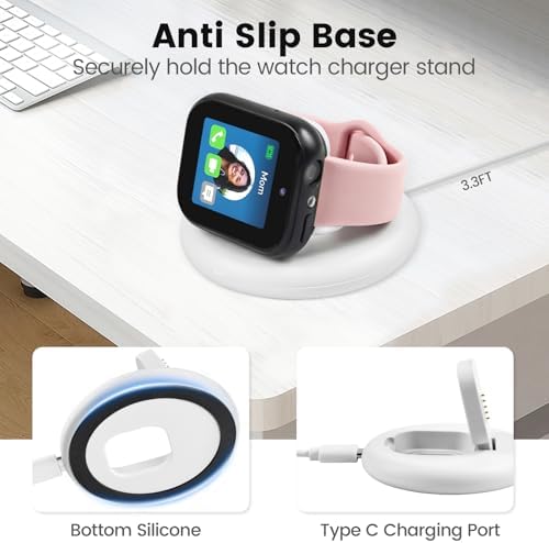 Portable Foldable Magnetic Charger for Sync UP Kids Watch 2 – Rapid Charging Stand with 3.3 Feet Cord – Sleek Black Design Perfect for Travel – Essential Accessory for Active Families – Effortless Power Solution for Smartwatch Users – Exclusively Compatible with Sync UP Kids Watch 2, Not Suitable for Sync UP Watch 1 – Lightweight & Durable for Everyday Use – Keeps Your Child’s Smartwatch Charged and Ready for Action