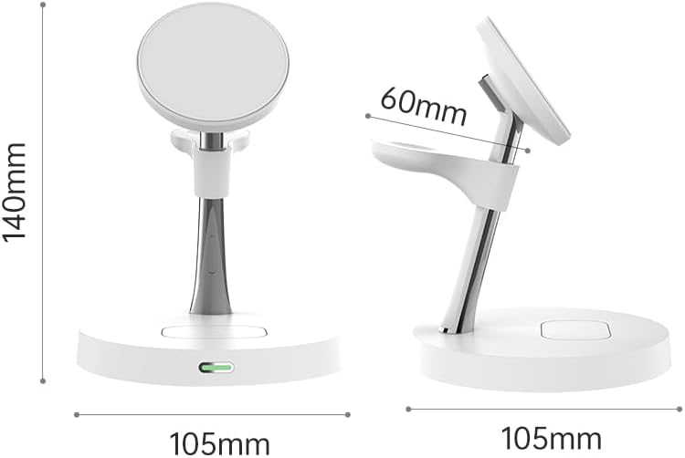 Versatile 3-in-1 Wireless Charging Station for Apple Devices – Fast 15 W Magnetic Charger for i Phone 15/14/13, Apple Watch & Air Pods – Travel-Friendly Dock with Enhanced Compatibility & Safety Features – Sleek White Design for Home or Office Use