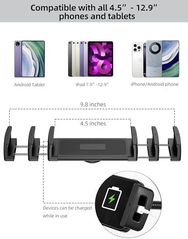 Adjustable Gooseneck Tablet Stand for i Pad and Cell Phones – Metal Floor Holder with Enhanced Flexibility and Stability for Ultimate Hands-Free Experience – Compatible with 4.7” to 13” Devices for Comfortable Viewing Anytime, Anywhere
