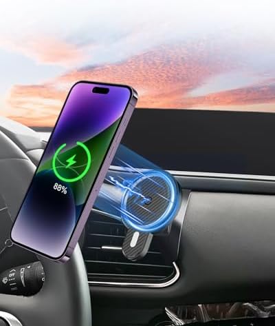Mazda CX-30 2019-2025 Premium Air Vent Phone Mount with 15 W Fast Wireless Charger – 360° Rotatable Magnetic Holder for Ultimate Hands-Free Navigation and Seamless Charging – Durable Auto Accessory for Enhanced Driving Comfort and Safety