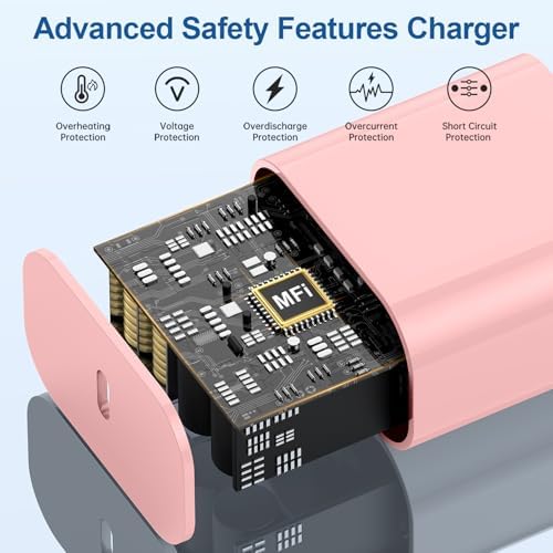 Maximize Your Charging Efficiency with the 20 W USB-C Power Adapter and 10 ft Type C Cable – The Ultimate Fast Charging Solution for i Phone 16, 15 Pro Max, and i Pad Featuring Advanced Safety Mechanisms for Secure On-the-Go Power Management and Unrivaled Compatibility