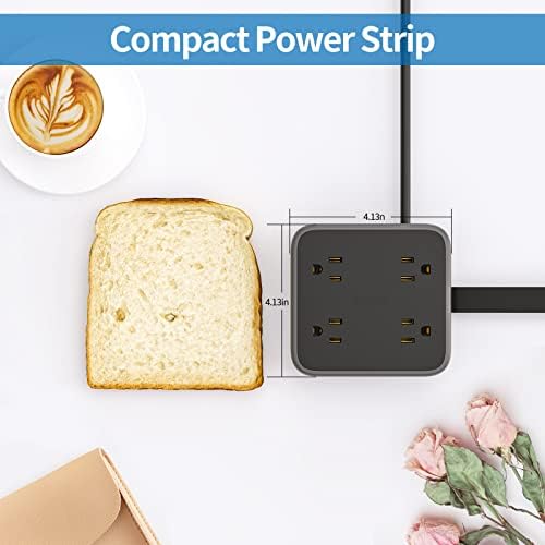 NTONPOWER 8-Outlet Flat Plug Power Strip with 45 W USB-C Fast Charging Port – Compact Multi-Device Extender with 5 ft Cord, Ideal for Home and Travel, Compatible with i Phone, Mac Book Pro, Tablets, and Samsung – Smart Design for Organized Charging Solutions