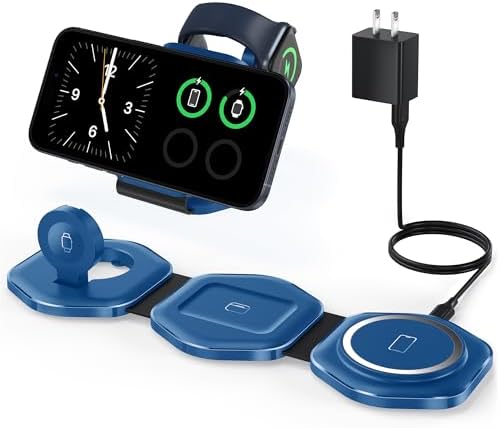 Ultimate 3-in-1 Magnetic Wireless Charging Station for Apple Devices – Foldable Travel Charger for i Phone 16/15/14/13/12 Pro Max, Apple Watch & Air Pods – Fast, Efficient, and Stylish Power Solution for On-the-Go Charging