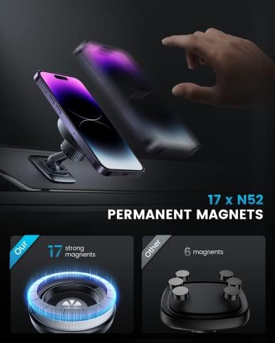 Dual Pack Magnetic Car Phone Holder – APPS2 Super Strong Adhesive Dashboard Mount for i Phone & Samsung – Ultimate Stability & Seamless Connectivity for Safe Driving – Effortless Installation & Enhanced Compatibility for All Smartphones – Designed for Modern Drivers