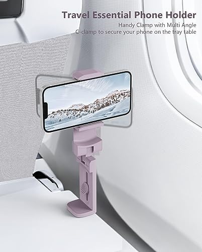 Mii KARE Universal Airplane Phone Holder – Innovative 360-Degree Rotating Smartphone Mount for Ultimate In-Flight Entertainment, Lightweight and Durable Travel Companion for Effortless Viewing on Tray Tables, Perfect for Long Flights and Quick Getaways