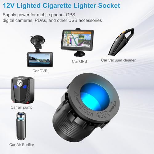 Transform Your Charging Experience with the 12 Volt USB Outlet RV Accessory – Dual PD30 W & QC18 W Ports, 150 W Cigarette Lighter Socket, Integrated Blue LED Voltmeter, and Rocker Switch for Seamless Operation – Durable Aluminum 4 IN 1 DIY Kit for RV and Marine Adventures