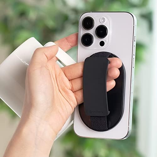 Magnetic Phone Grip for Mag Safe – Sinjimoru M-SGrip Black | Ultra-Strong 2600 g Magnetic Force for i Phone 12-16 | Slim, Pocket-Friendly Design for Effortless Everyday Use | Enhanced Compatibility with Mag Safe Cases and Phones | Comfortable Multi-Angle Holding Solution for Enhanced User Experience