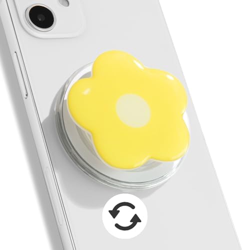 Coral Floral Daisy Phone Grip & Fidget Spinner – Mag Safe Compatible Lightweight Accessory for Enhanced Stability, Stress Relief, and Effortless One-Handed Use – Stylish and Durable Magnetic Stand for i Phone Users
