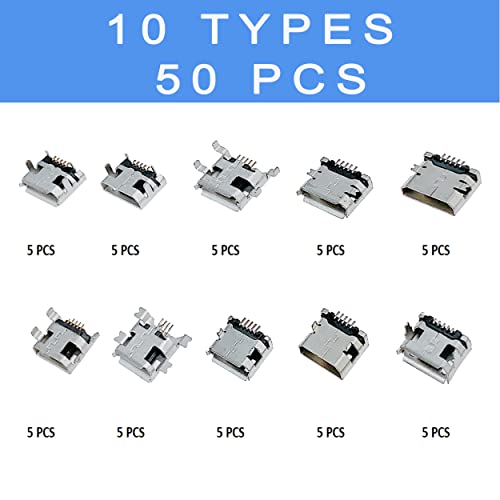 Versatile 100-Piece Type-C USB 3.1 Charging Dock Connector Kit – 10 Models with 6-Pin and 16-Pin Options for Enhanced Device Compatibility and Rapid Charging Solutions for Mobile Repairs