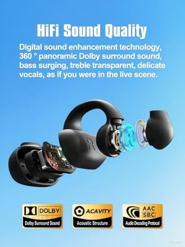 Revolutionary Wireless Open Ear Bluetooth Earbuds with Advanced AI Noise Cancelling – 30 Hours of Playtime, Touch Control Functionality & IPX4 Waterproof Rating for Active Lifestyles – Perfect for Sports, Running, and Workouts with Ultimate Comfort and Secure Fit