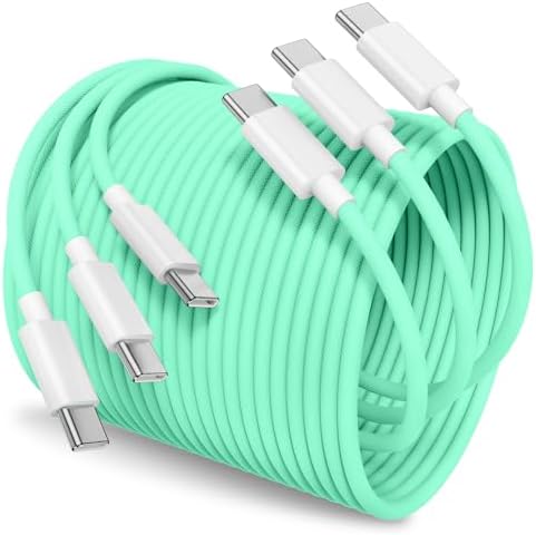 Apple i Phone 15 Charger Cable Trio – 6 ft USB-C to USB-C Fast Charging Set for i Phone 15, Mac Book & i Pad 12.9 – Superior Durability & Enhanced Compatibility for Effortless Powering Solutions