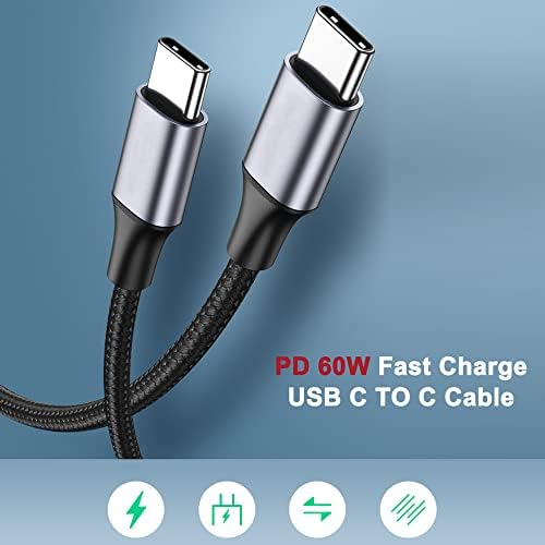 IHAO 60 W USB Type C to Type C Fast Charging Cable with LED Current Indicator – High-Speed Data Transfer for Android & i OS Devices – 39 Inch Universal Charger in Vibrant Green – Durable, Efficient Power Delivery for Modern Tech