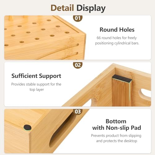 Natural Bamboo Multi-Device Charging Station – Elegant Desk Organizer for Phones, Tablets, and Laptops | Fast Charge & Clutter-Free Solution for Work-from-Home Efficiency | Sustainable & Durable Design for Modern Professionals