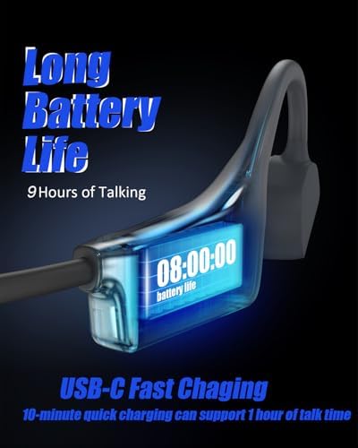 Revolutionary Waterproof Bone Conduction Bluetooth Earbuds – Open-Ear Design Perfect for Active Lifestyles with Youth Whisper Technology and Integrated Microphone for Superior Sound Clarity and Effortless Hands-Free Calls