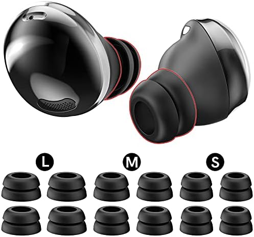 Delidigi Galaxy Buds Pro Replacement Ear Tips – 6 Pairs of Double Flange Silicone Eartips for Optimal Comfort and Sound Isolation – Compatible with Samsung Galaxy Buds Pro 2021 in S/M/L Sizes – Elevate Your Audio Experience with Enhanced Fit and Durability