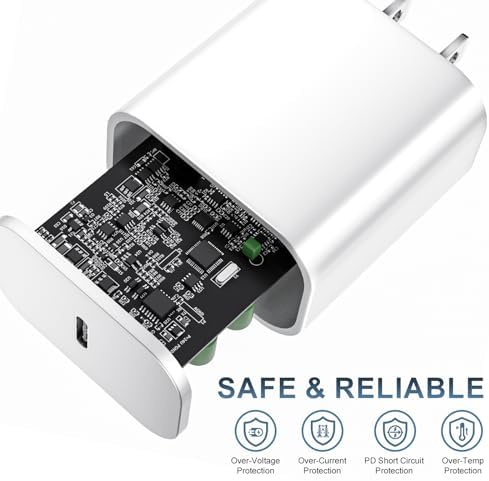 Rapid Charge Trio: 20 W USB-C Wall Charger Set with 6 FT Cables for i Phone 14 & More – Ultimate Performance for Fast Power Delivery and Versatile Device Compatibility