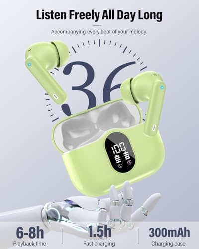 Elevate Your Audio Experience with Rose Gold Wireless Earbuds – Bluetooth 5.4 Connectivity, IP7 Waterproof Protection, and 36-Hour Playtime – Perfect for Active Lifestyles, Sports, and Seamless Communication – Stylish Comfort and Superior Noise-Cancellation for Uninterrupted Listening