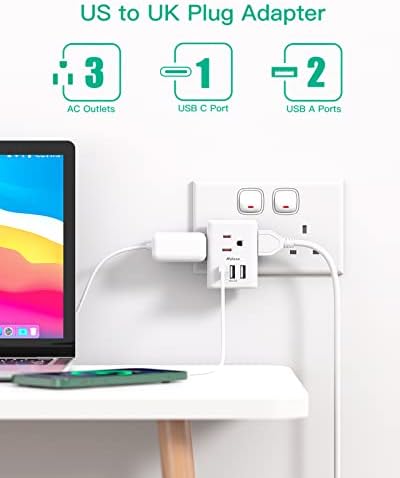 Universal European Travel Power Adapter with Dual USB-C Charging Ports – 3 Outlet Type E/F Plug for Effortless Device Connectivity in France, Portugal, Germany, and Beyond – Essential Travel Companion for Seamless Power and Fast Charging on Your European Adventures