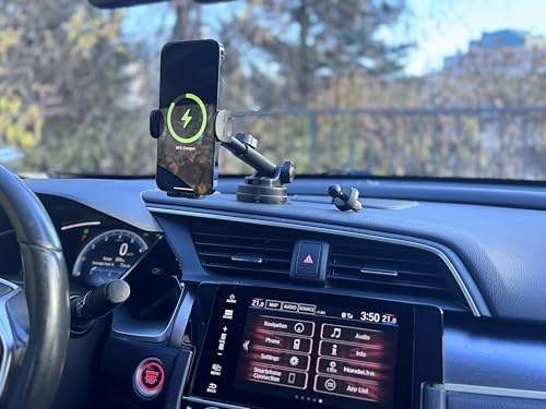 15 W High-Speed Wireless Car Charger and Adjustable Phone Mount – Universal Compatibility for i Phone 10-16 & Samsung Galaxy S Series – Effortless Power with Enhanced Safety and Style