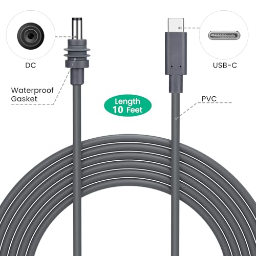 weishan 16ft Car Charger Cable for Starlink Mini, 12V-48V Car Charging Cord, PD30W USB-C and USB Digital Display Power Supply Adapter for Satellite, 5m Long, 18AWG – Enhanced Compatibility and Speed