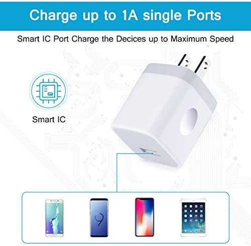 Compact Travel Wall Charger Cube – 3 Pack Single Port USB Power Adapter for Fast Charging – Compatible with Samsung Galaxy S24/S23, Note 20/10, Moto G7/G6, LG Stylo 6/5/4 – Efficient and Reliable Power Solution for On-the-Go Charging