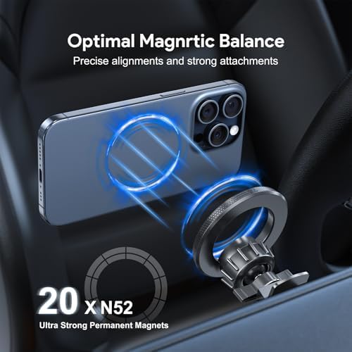 Esoulk Ring Magnetic Car Phone Holder – Ultimate Versatile Mount for Dashboard, Windshield & Air Vent – Strong Magnetic Grip for Enhanced Driving Safety – Compatible with Mag Safe & All Smartphone Models – Effortless Installation, Sleek Design, and Optimal Convenience for Modern Drivers