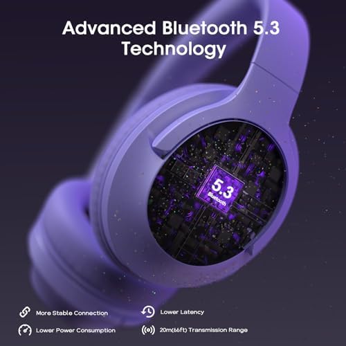 Premium Bluetooth Over-Ear Headphones with 80-Hour Playtime, Custom EQ Settings, and Enhanced Noise-Cancellation Microphone for Superior Call Clarity – Foldable Wireless Headset Ideal for Travel, Gym, Office, and Home Enjoyment with Rich Deep Bass and Unmatched Comfort