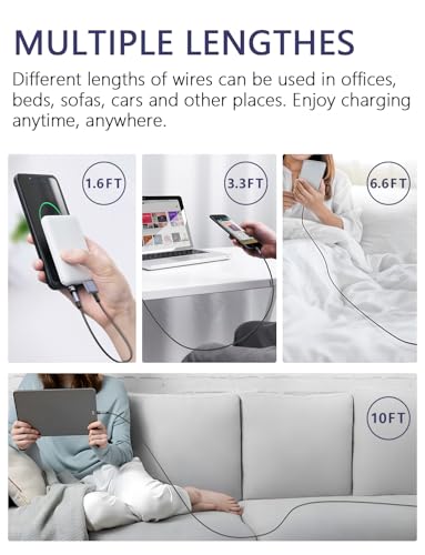 Revolutionary 540° Magnetic Charging Cable Set – 3 in 1 Versatile USB Charger for Micro USB, Type C & Lightning | Durable Nylon Braided Design with LED Indicator | Multiple Lengths (1.6 ft, 3.3 ft, 6.6 ft, 10 ft) for Ultimate Convenience and Fast Charging