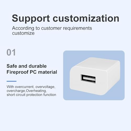 UL Certified 5 V 1 A USB Wall Charger – Efficient Fast Charging Adapter for i Phone, Android, Kindle Fire & More | Travel-Ready Compact Design for Home and Office Use | 1000 m A Output Ensures Versatile Device Compatibility and Safety
