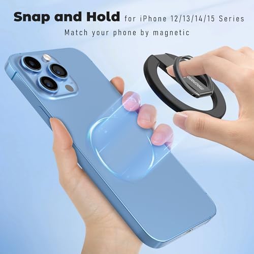 Glamorous Diamond White Magnetic Phone Ring Holder for Mag Safe – Chic Glitter Grip with Versatile Adjustable Kickstand for i Phone 12-16 Pro Max Plus – Ultimate Stability and Effortless Connectivity for Enhanced User Experience