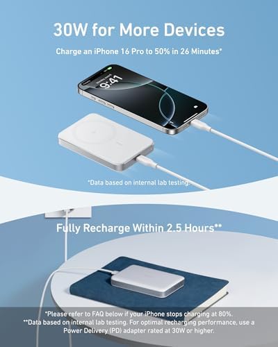 Anker Mag Go 10,000 m Ah Ultra-Slim Magnetic Power Bank – Qi2 Certified 15 W Fast Charger for i Phone 16/15/14/13/12 Series, Ergonomic Design for Effortless Portability and Seamless Charging Experience – Ideal for On-the-Go Lifestyle